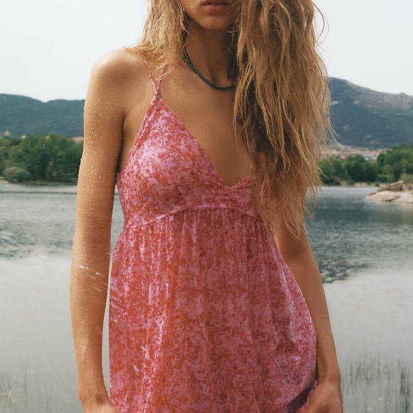 Zara limited edition bohemian floral cotton maxi dress - Picture 4 of 6